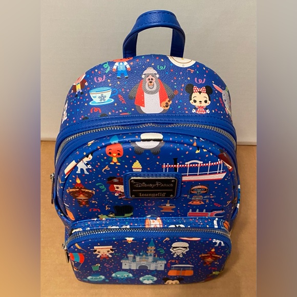 Disney Parks Icons Chibi Mickey Castle Dole Whip Loungefly Mini Backpack NEW - Picture 5 of 7